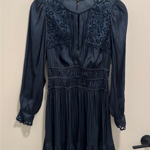 Maje Midnight Blue Long Sleeve Dress
